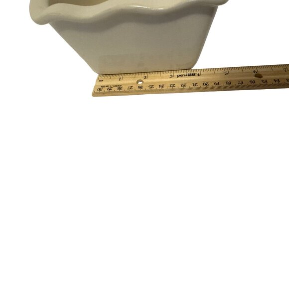 Ceramic Holiday Loaf Pan Snowman & Snowflake Design Seasons Greetings Red - Picture 7 of 7